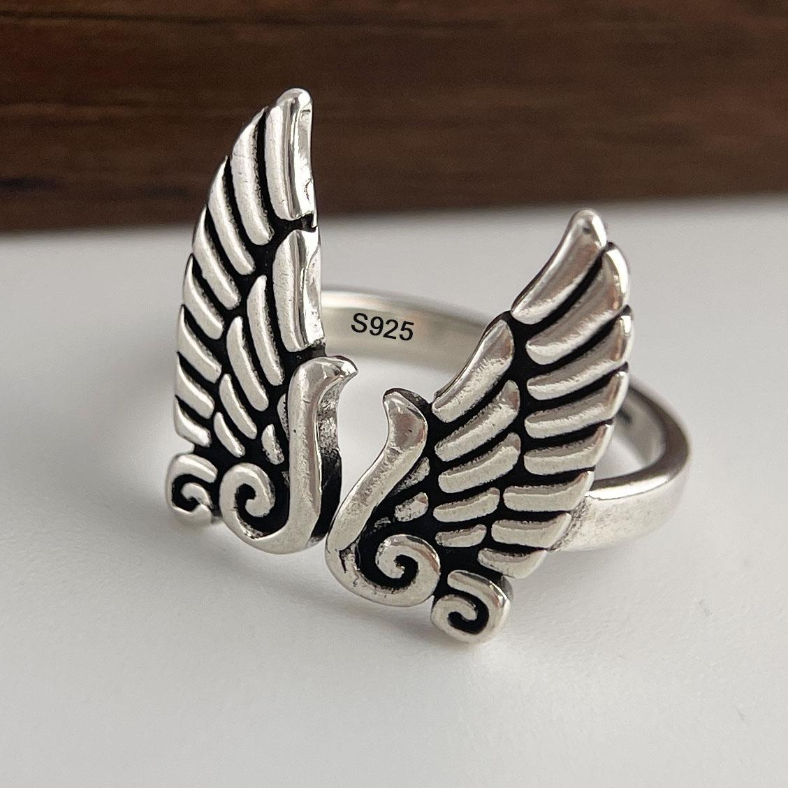 925 Sterling Silver Rings for Women Couple Minimalist Handmade Simple Retro Wing Ring Fine Jewelry Gift Prevent Allergy resizable
925 Sterling Silver Rings for Women Couple Minimalist Handmade Simple Retro Wing Ring Fine Jewelry Gift Prevent Allergy resizable