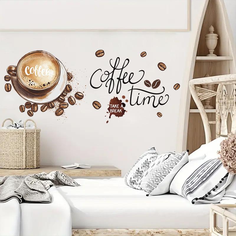 New English coffee cup wall sticker living room kitchen water bar home decoration wall sticker self-adhesive 30*40
New English coffee cup wall sticker living room kitchen water bar home decoration wall sticker self-adhesive 30*40