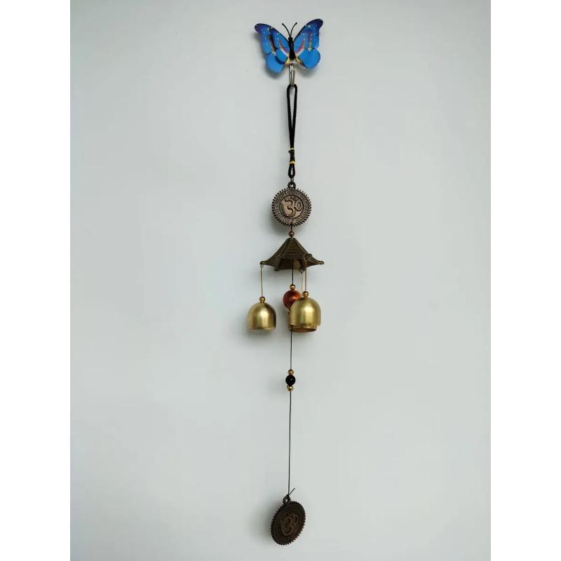 Религиозный набор самоклеящихся крючков для подвешивания колокольчиков ветра, домашние подвесные украшения, милый маленький размер, металлический колокольчик ветра с Буддой для сада, улицы, дома