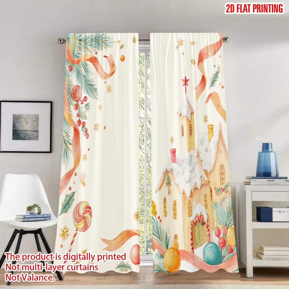 2pcs 2D flat printing Happy Christmas Scene Curtains Christmas Scene Baubles Ribbon Pine Digital Printed Polyester Drapes Family 100*130 Rod Pocket 1pcs
2pcs 2D flat printing Happy Christmas Scene Curtains Christmas Scene Baubles Ribbon Pine Digital Printed Polyester Drapes Family 100*130 Rod Pocket 1pcs