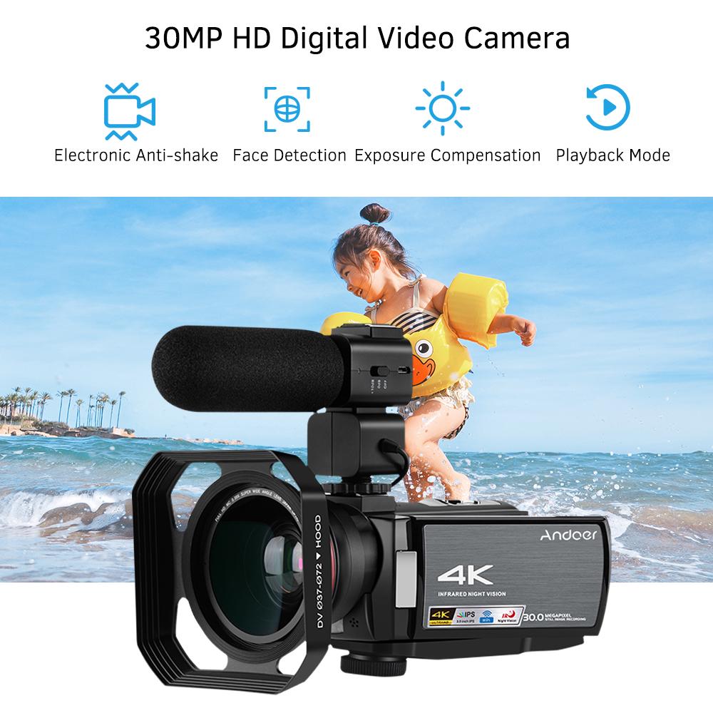 Andoer HDR-AE8 4K WiFi цифровая видеокамера видеокамера DV-рекордер 30MP 16X цифровой зум ИК-ночь
Andoer HDR-AE8 4K WiFi цифровая видеокамера видеокамера DV-рекордер 30MP 16X цифровой зум ИК-ночь