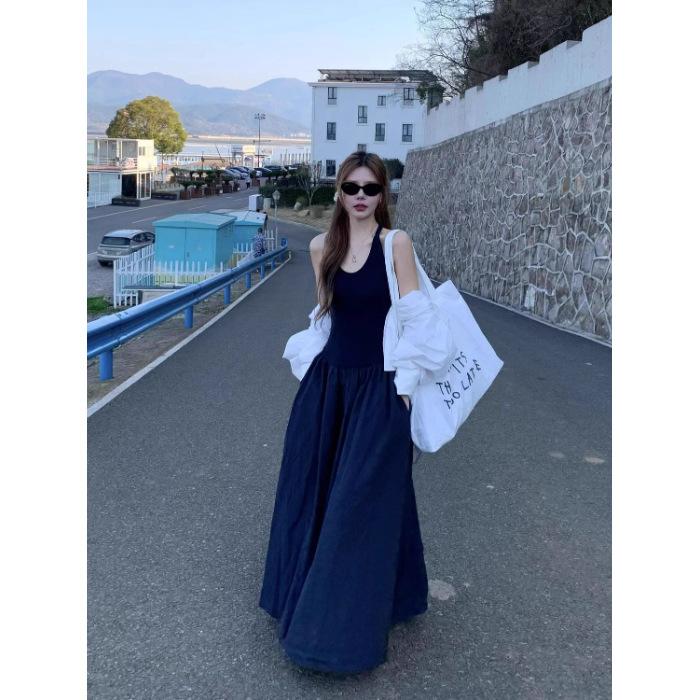 Summer splicing vest dress long dress Korean version new temperament pure desire slim waist sleeveless suspender skirt S тёмно-синий
Summer splicing vest dress long dress Korean version new temperament pure desire slim waist sleeveless suspender skirt S тёмно-синий