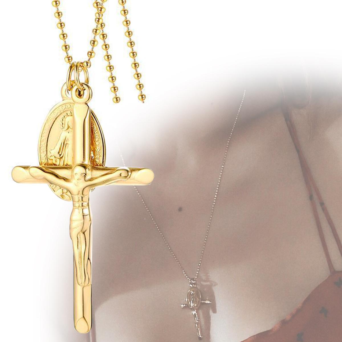 PDTO Новый 1 шт. ST. Бенедикт Защитный Крест Мощность Кулон Ожерелье Титановая Сталь Золото
PDTO Новый 1 шт. ST. Бенедикт Защитный Крест Мощность Кулон Ожерелье Титановая Сталь Золото