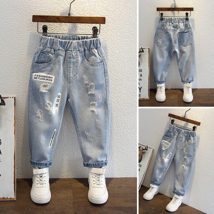 Boys 2024 Spring Korean Ripped Print Skinny Jeans - Fashionable Children s Long Pants Height 160cm
Boys 2024 Spring Korean Ripped Print Skinny Jeans - Fashionable Children s Long Pants Height 160cm