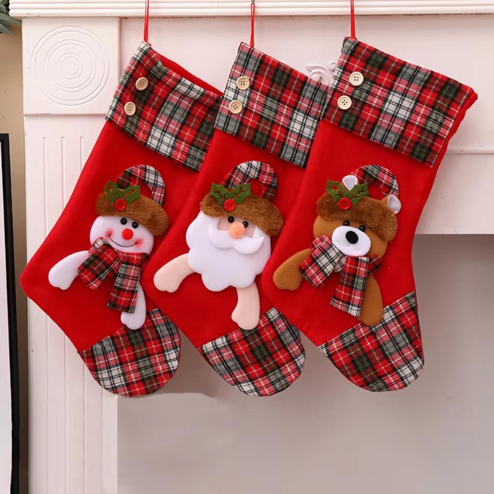 Personalized Christmas Stockings Plaid Edges Xmas Gift Bags Candy Stockings Christmas Decorations Style B
Personalized Christmas Stockings Plaid Edges Xmas Gift Bags Candy Stockings Christmas Decorations Style B