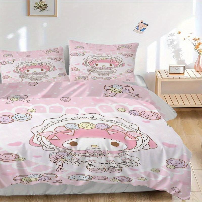 3pcs Pink Flowers My Melody Bedding Set, Including 1 Quilt Cover and 2 Pillow Shams,Soft and Comfortable Home Bedroom .W077 135x200cm
3pcs Pink Flowers My Melody Bedding Set, Including 1 Quilt Cover and 2 Pillow Shams,Soft and Comfortable Home Bedroom .W077 135x200cm