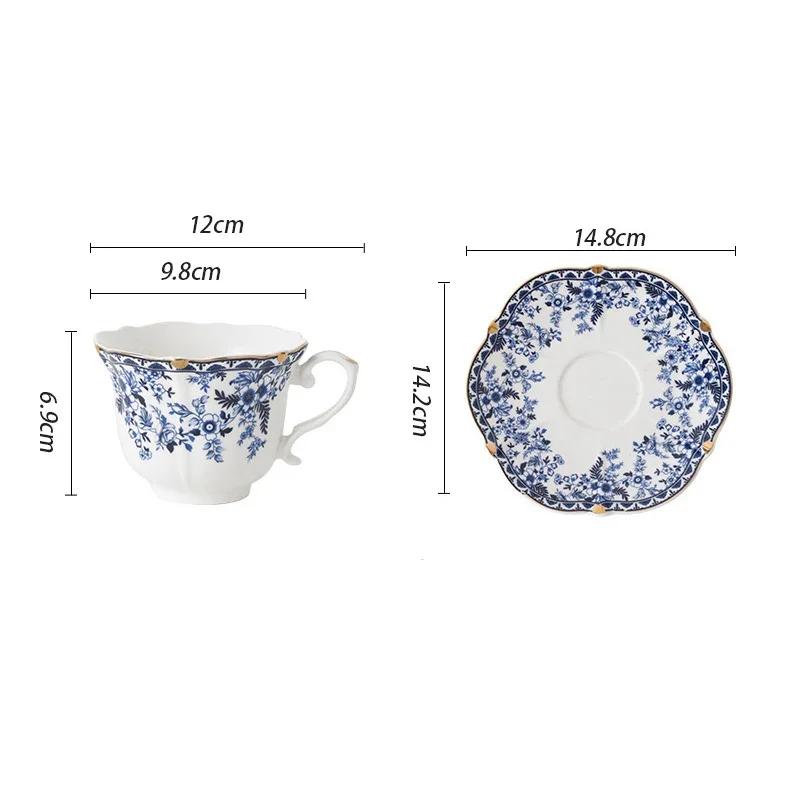Керамічна кавова чашка Англійський стиль синьо-біла порцелянова кавова чашка з блюдцем набір Керамічна ретро європейська чашка для післяобіднього чаю 250ml
Керамічна кавова чашка Англійський стиль синьо-біла порцелянова кавова чашка з блюдцем набір Керамічна ретро європейська чашка для післяобіднього чаю 250ml