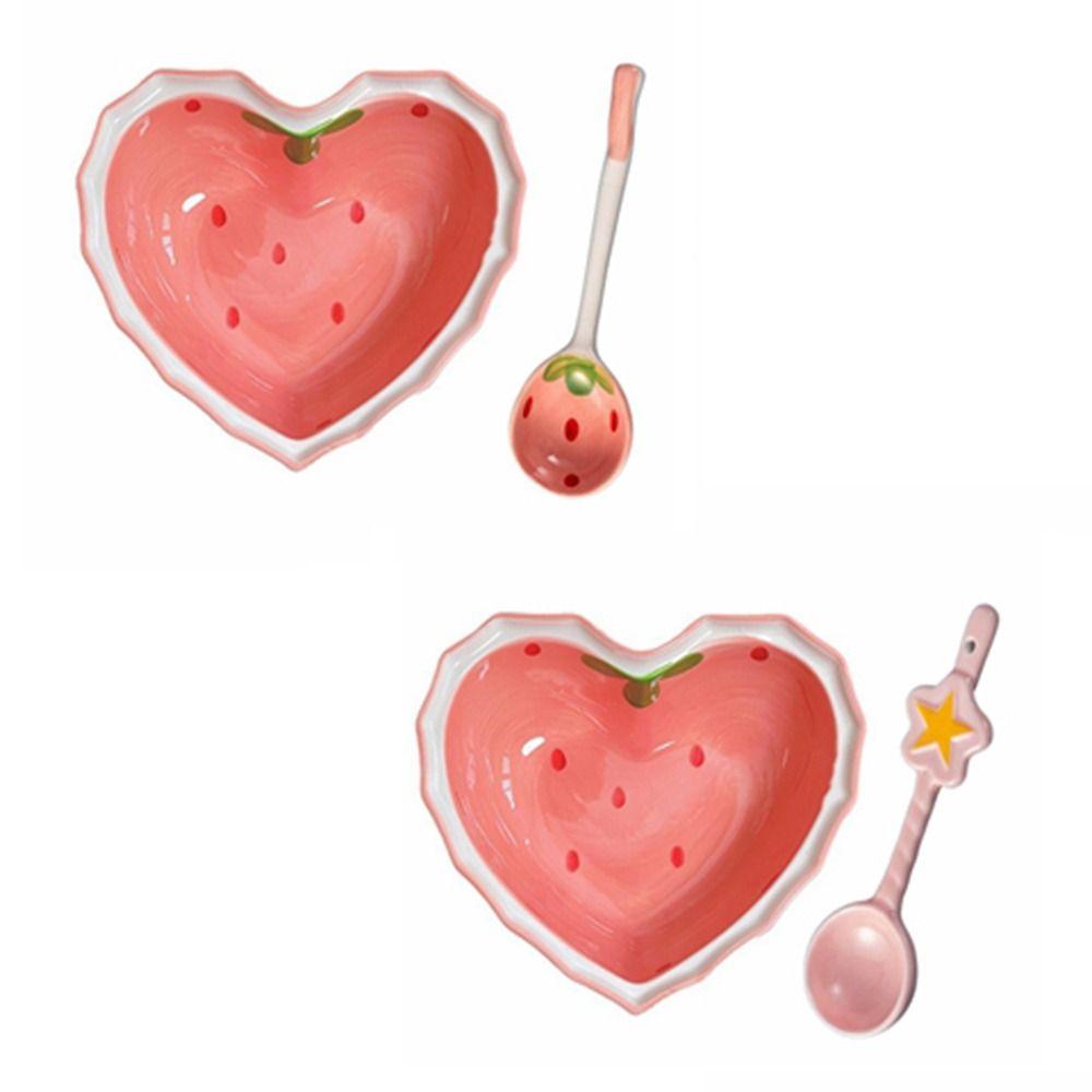 Cartoon Strawberry Shape Dessert Bowl Heart-shaped Pudding Bowls with Spoon Kitchen Accessory Star spoon
Cartoon Strawberry Shape Dessert Bowl Heart-shaped Pudding Bowls with Spoon Kitchen Accessory Star spoon