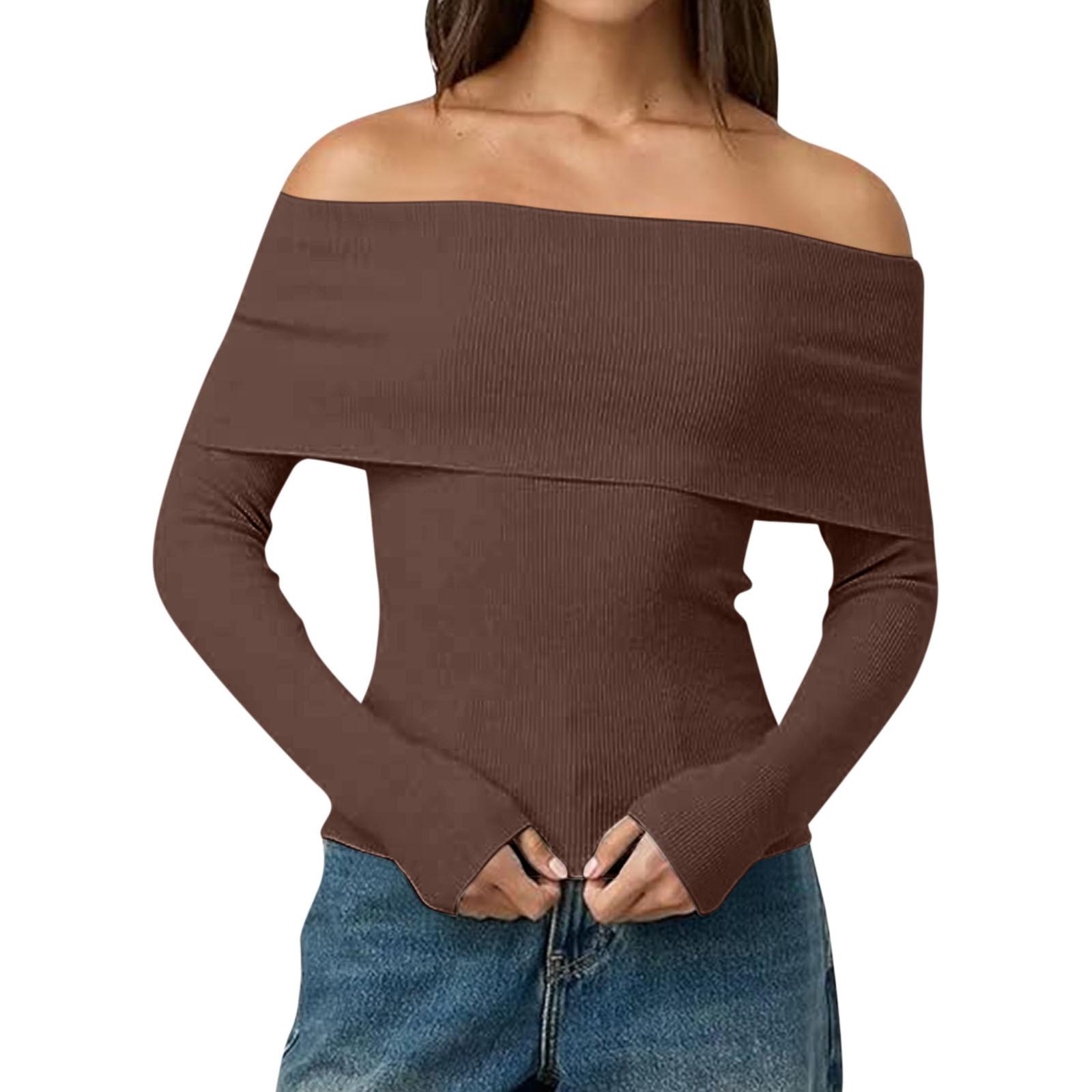 Женские свитера с открытыми плечами, с длинным рукавом, свободные, трикотажные S кофейный
Женские свитера с открытыми плечами, с длинным рукавом, свободные, трикотажные S кофейный