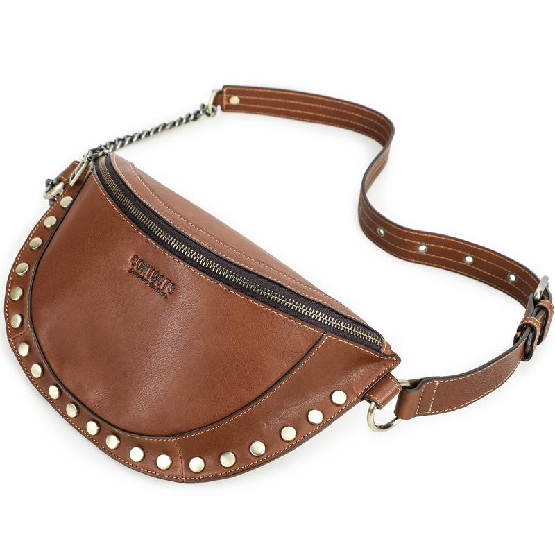 Top Layer Cowhide Women s Chest Bag with Trendy Rivets - Genuine Leather Crossbody and Waist Bag. коричневий
Top Layer Cowhide Women s Chest Bag with Trendy Rivets - Genuine Leather Crossbody and Waist Bag. коричневий