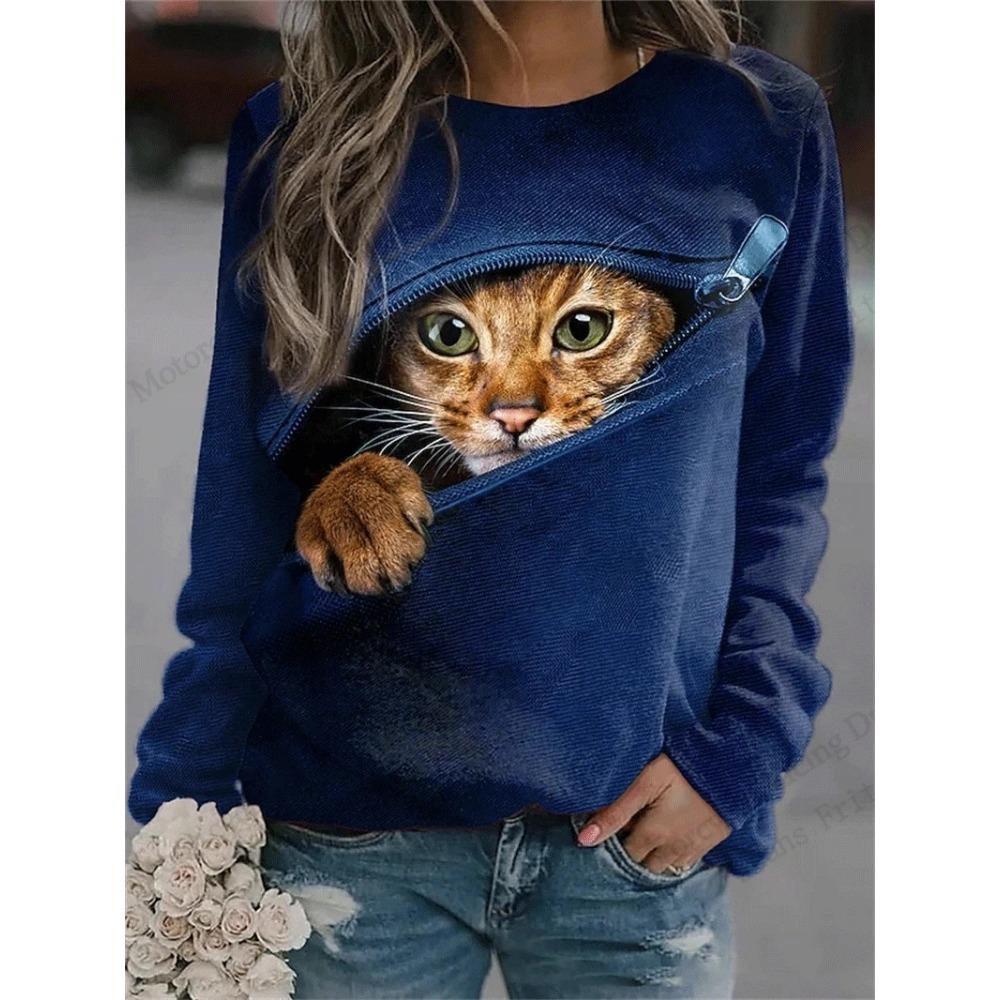 Cute and comfortable 3D cat print women s fashionable round neck long sleeved T-shirt 5XL
Cute and comfortable 3D cat print women s fashionable round neck long sleeved T-shirt 5XL