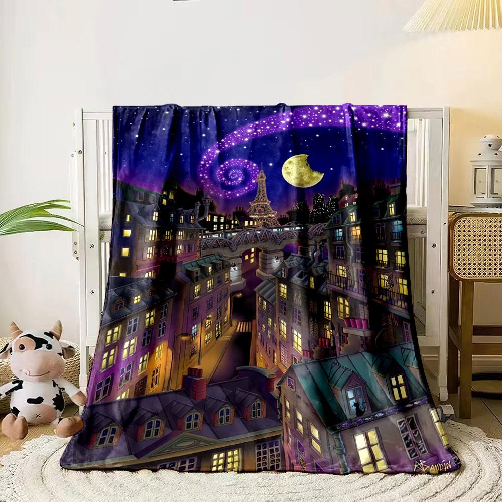 Whimsical starry night over Paris with glowing buildings and spiral stars. for all seasons blanket lunch break throw gift 80cm x 120cm
Whimsical starry night over Paris with glowing buildings and spiral stars. for all seasons blanket lunch break throw gift 80cm x 120cm