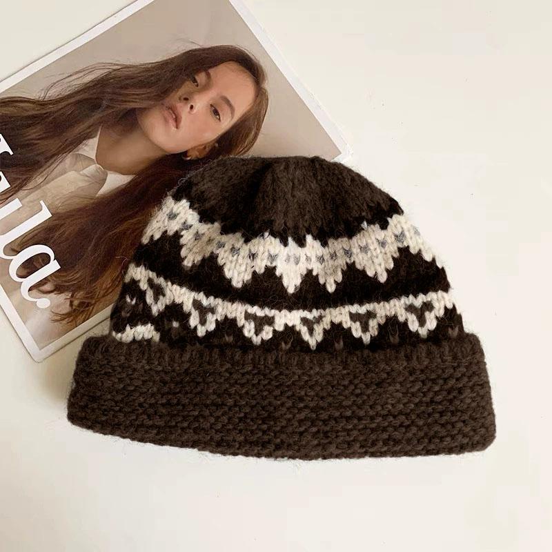 Retro Ethnic Style Handmade Jacquard Knitted No Eaves Hat Women Autumn and Winter Rolled Edge Versatile Thickened for Warmth Fisherman Hat
Retro Ethnic Style Handmade Jacquard Knitted No Eaves Hat Women Autumn and Winter Rolled Edge Versatile Thickened for Warmth Fisherman Hat