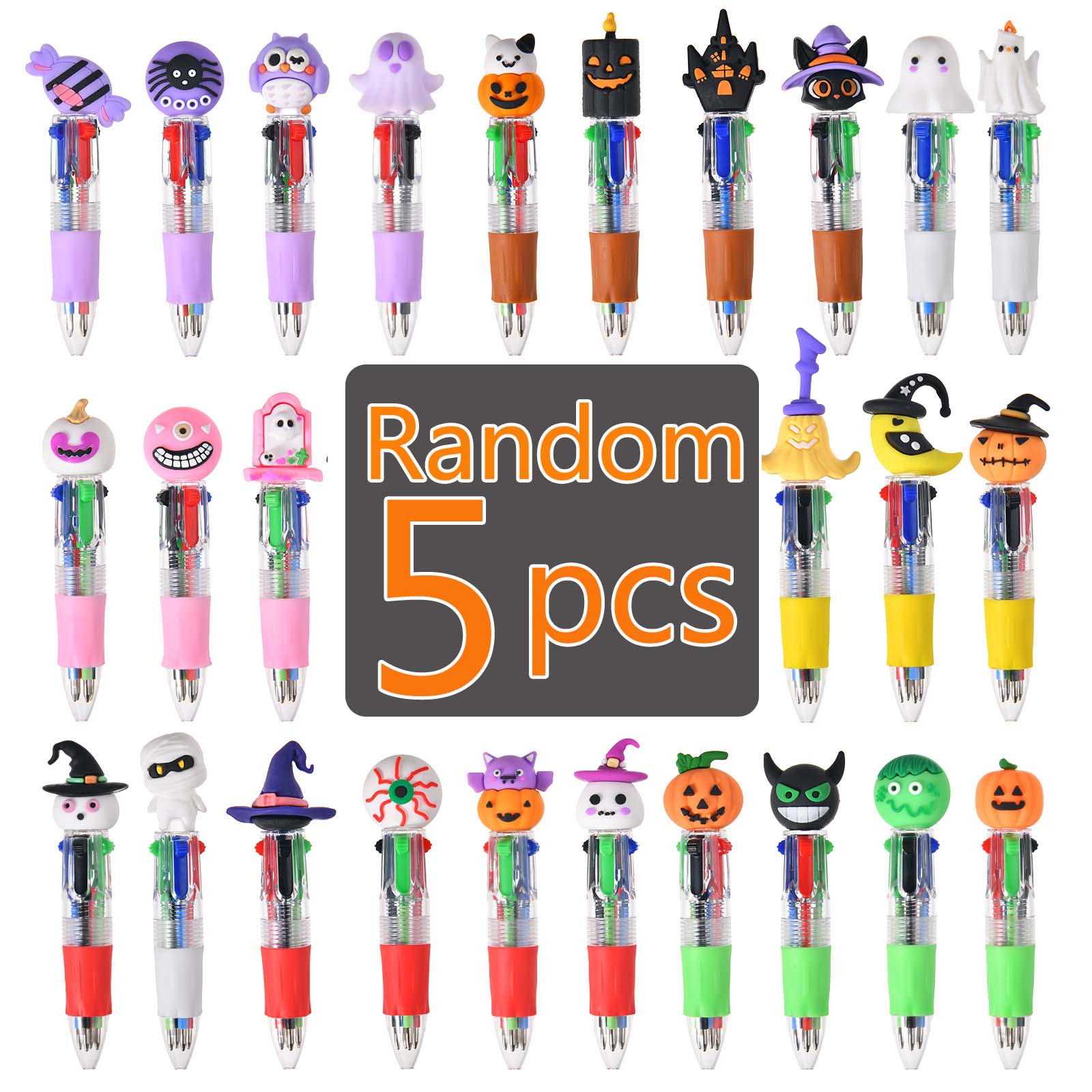 5/10pcs Halloween Pens Mini 4in1 Colors Retractable Colored Ballpoint Pen Pumpkin Ghost Bat Writing Stationery School Party Gift
5/10pcs Halloween Pens Mini 4in1 Colors Retractable Colored Ballpoint Pen Pumpkin Ghost Bat Writing Stationery School Party Gift