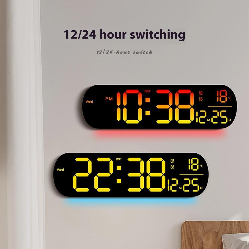 6651R RGB LED Digital Wall Clock Living Room Large Display Week Date Temperature Alarm Clock A
6651R RGB LED Digital Wall Clock Living Room Large Display Week Date Temperature Alarm Clock A