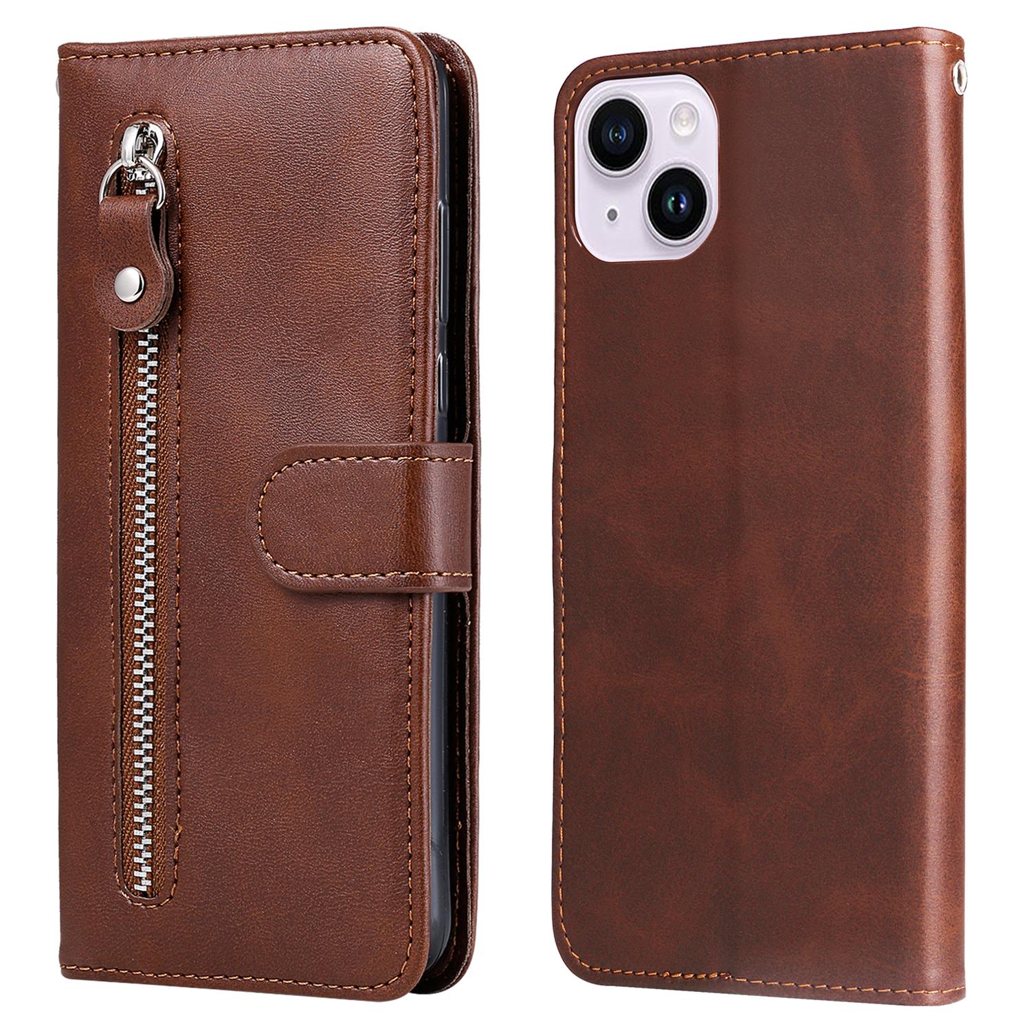 For iPhone 15 Anti-Scratch Calf Texture Phone Case Wallet Foldable Stand Cover with Zipper Pocket Brown
For iPhone 15 Anti-Scratch Calf Texture Phone Case Wallet Foldable Stand Cover with Zipper Pocket Brown