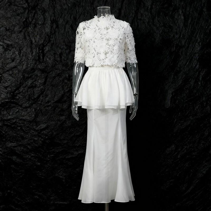 Gentle Elegant Dress Set Hollow Three-dimensional Embroidered Top + Double-layer Ruffled Fishtail Skirt L білий
Gentle Elegant Dress Set Hollow Three-dimensional Embroidered Top + Double-layer Ruffled Fishtail Skirt L білий