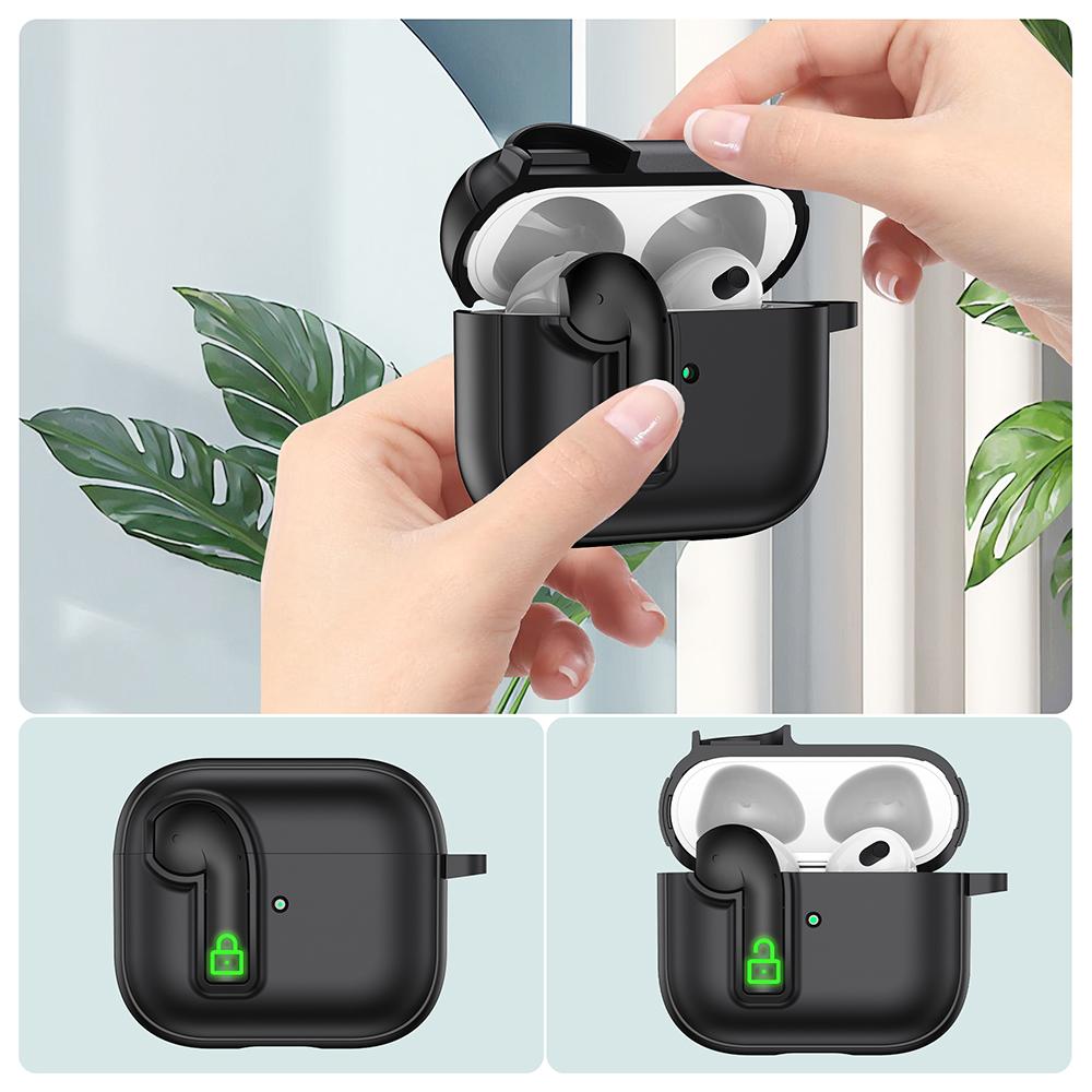 For Apple AirPods 3 Case Colorful Lock Buckle Shockproof TPU + PC Earphone Cover with Carabiner Black/Red
For Apple AirPods 3 Case Colorful Lock Buckle Shockproof TPU + PC Earphone Cover with Carabiner Black/Red