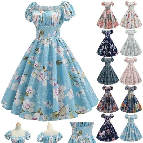 Винтажное женское платье миди с цветочным принтом с коротким рукавом с коротким рукавом и талией
Винтажное женское платье миди с цветочным принтом с коротким рукавом с коротким рукавом и талией