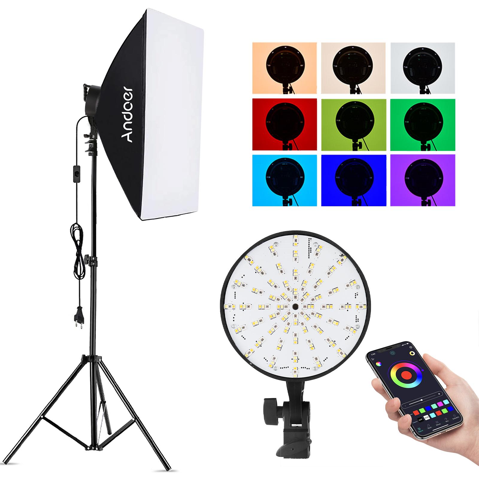 Andoer Studio Photography Комплект освещения софтбокса RGB с управлением через приложение с софтбоксом 20*28 дюймов * 1/50 Вт
Andoer Studio Photography Комплект освещения софтбокса RGB с управлением через приложение с софтбоксом 20*28 дюймов * 1/50 Вт