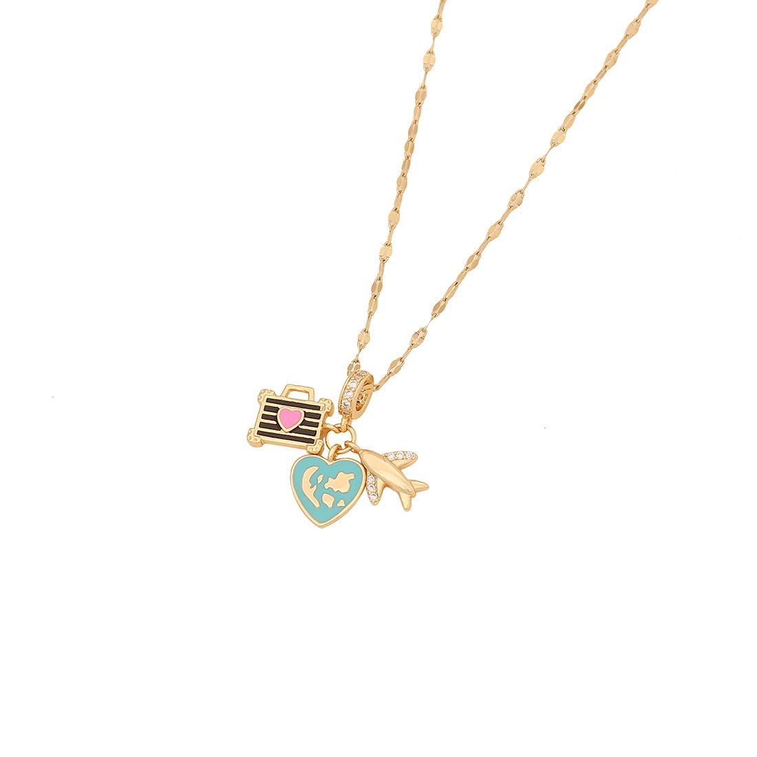 Euro-American style colorful enamel airplane earth camera pendant combination, fashion heart necklace jewelry
Euro-American style colorful enamel airplane earth camera pendant combination, fashion heart necklace jewelry