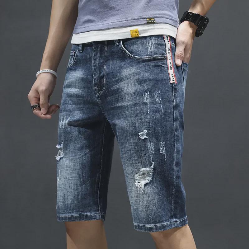 Men s Trendy Ripped Stretch Denim Shorts - Summer Loose Fit, Mid-Length, Large Size 32
Men s Trendy Ripped Stretch Denim Shorts - Summer Loose Fit, Mid-Length, Large Size 32