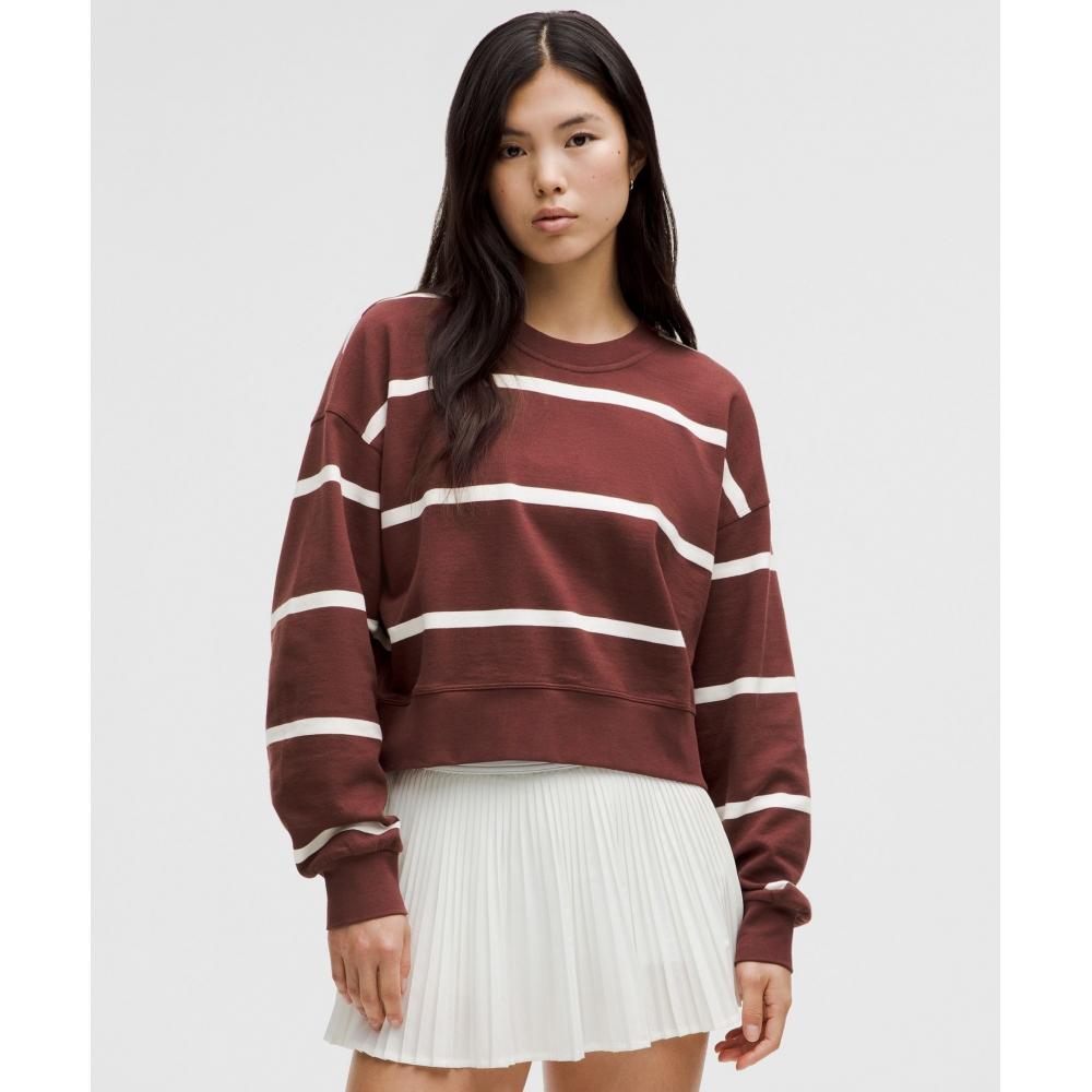 Lululemon Perfectly Oversized Cropped Crew Stripe Boundless Stripe Red Merlot White 8
Lululemon Perfectly Oversized Cropped Crew Stripe Boundless Stripe Red Merlot White 8