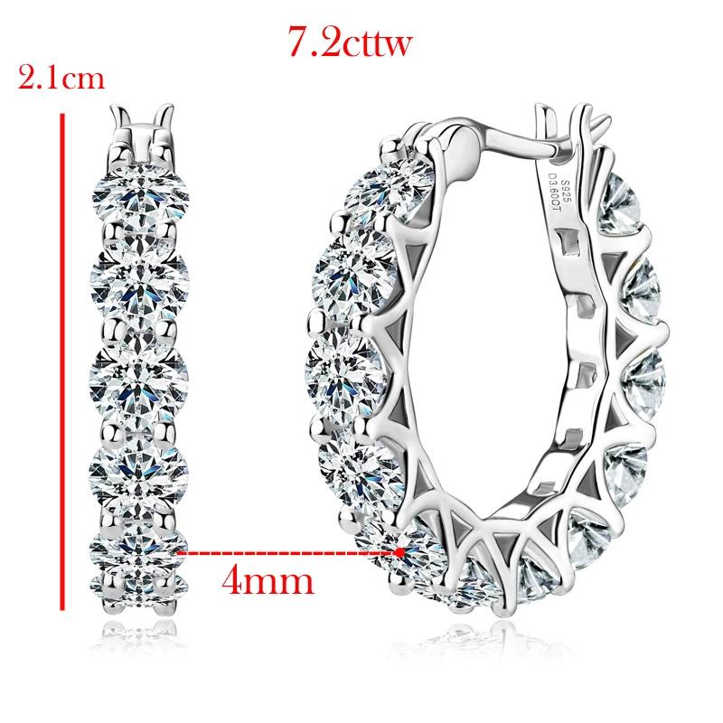 Smyoue 6.6/7.2cttw 4mm Sparkling Full Moissanite Hoop Earrings for Women Flawless Lab Diamond Silver 925 Jewelry GRA
Smyoue 6.6/7.2cttw 4mm Sparkling Full Moissanite Hoop Earrings for Women Flawless Lab Diamond Silver 925 Jewelry GRA