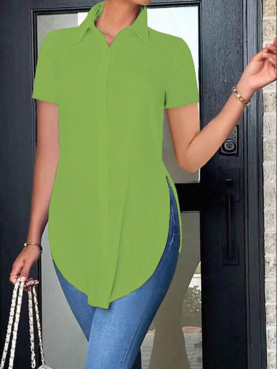 2026 Summer Fashion Women s POLO Collar Simple Blouse Shirt XL світло-зелений колір
2026 Summer Fashion Women s POLO Collar Simple Blouse Shirt XL світло-зелений колір
