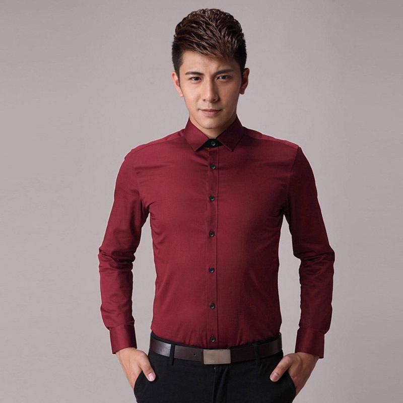 Мужская немнущаяся приталенная рубашка с длинным рукавом для работы – Белый воротничок-стойка, деловой формальный корейский стиль 40
Мужская немнущаяся приталенная рубашка с длинным рукавом для работы – Белый воротничок-стойка, деловой формальный корейский стиль 40