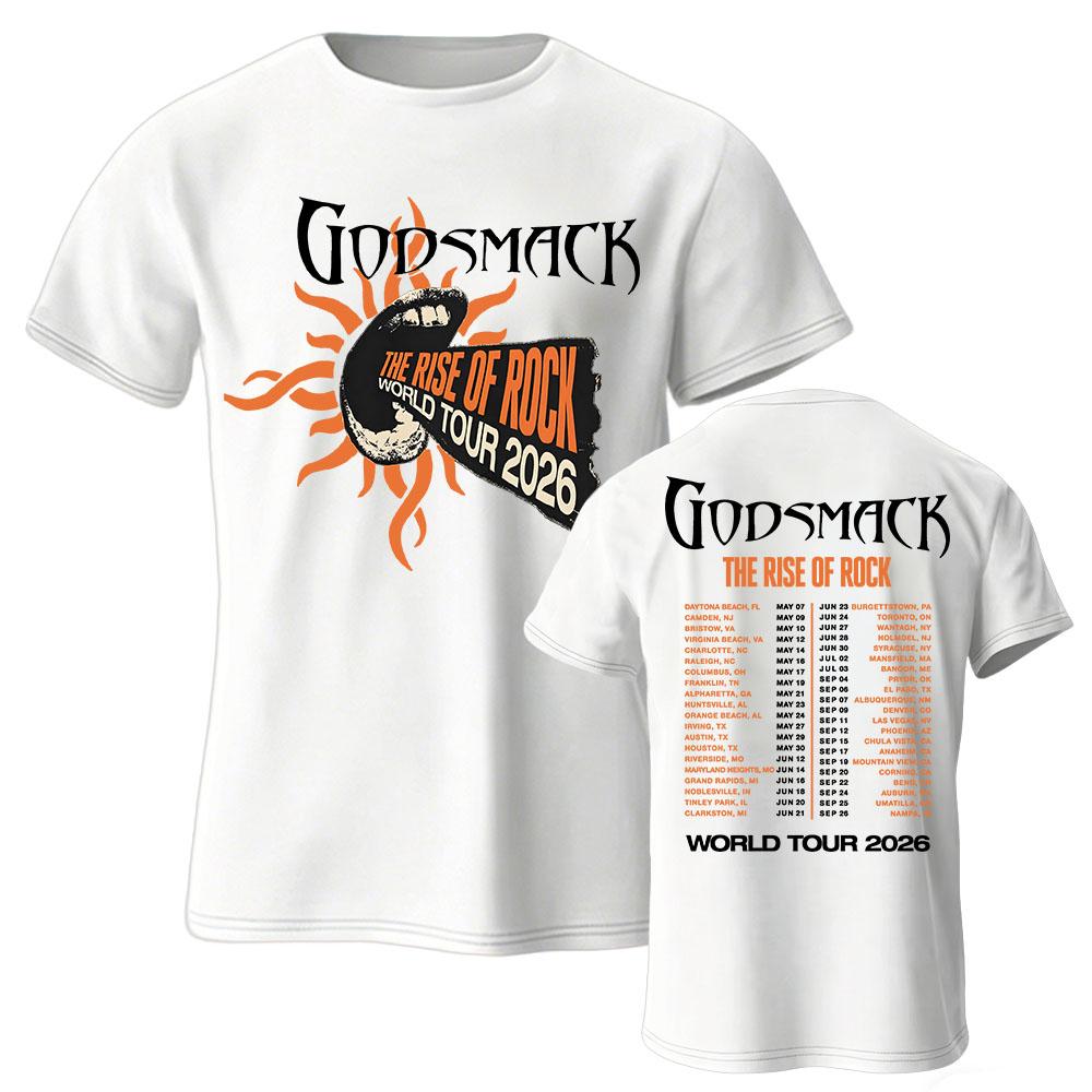 The Rise of Rock World Tour 2026 Tee GODSMACK Graphic T-shirt Short Sleeve Cotton T-shirt Fashion Men Women Tshirts XS
The Rise of Rock World Tour 2026 Tee GODSMACK Graphic T-shirt Short Sleeve Cotton T-shirt Fashion Men Women Tshirts XS