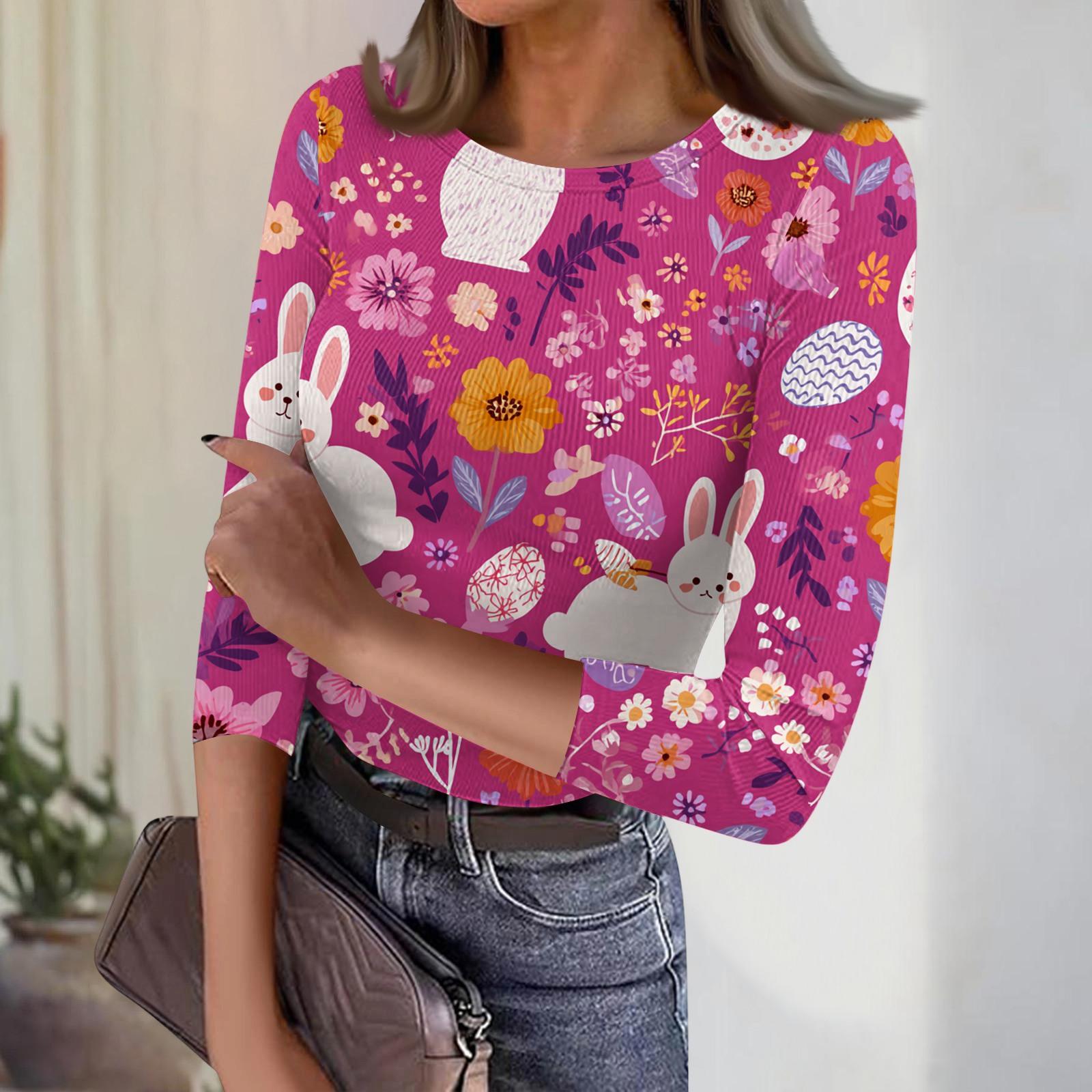 Women s Casual Fashion Round Neck Easter Print Three-Quarter Sleeve Ribbed Top XL рожевий
Women s Casual Fashion Round Neck Easter Print Three-Quarter Sleeve Ribbed Top XL рожевий