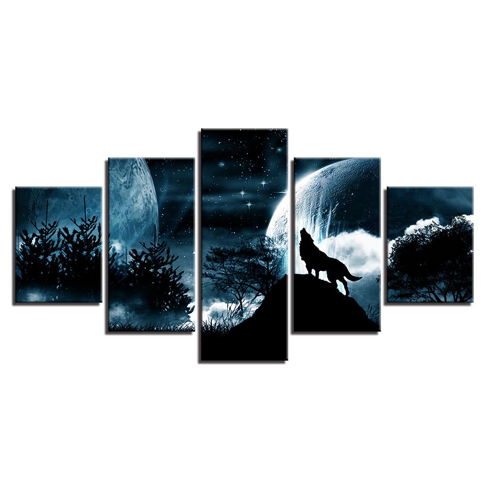 No Framed Canvas 5Pcs Moon Night View Howl Wolf Pictures Wall Art Poster Home Decor Accessories Living Room Decoration Paintings 20x35 20x45 20x55cm
No Framed Canvas 5Pcs Moon Night View Howl Wolf Pictures Wall Art Poster Home Decor Accessories Living Room Decoration Paintings 20x35 20x45 20x55cm