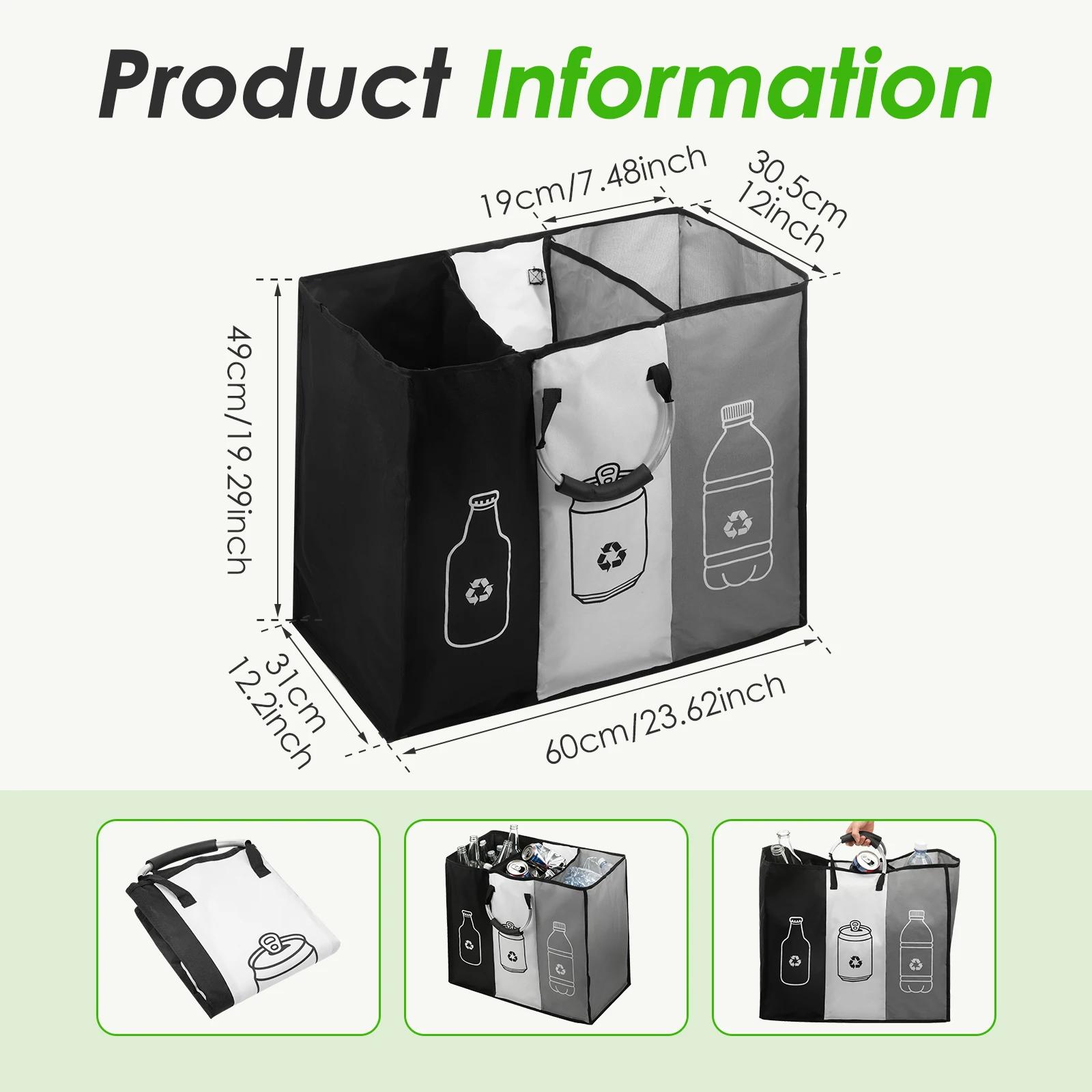 3 Compartment Empty Bottle Storage Basket Waste Trash Sorting Organizer with Handle Kitchen Trash Can Water Bottle Collector Bag
3 Compartment Empty Bottle Storage Basket Waste Trash Sorting Organizer with Handle Kitchen Trash Can Water Bottle Collector Bag