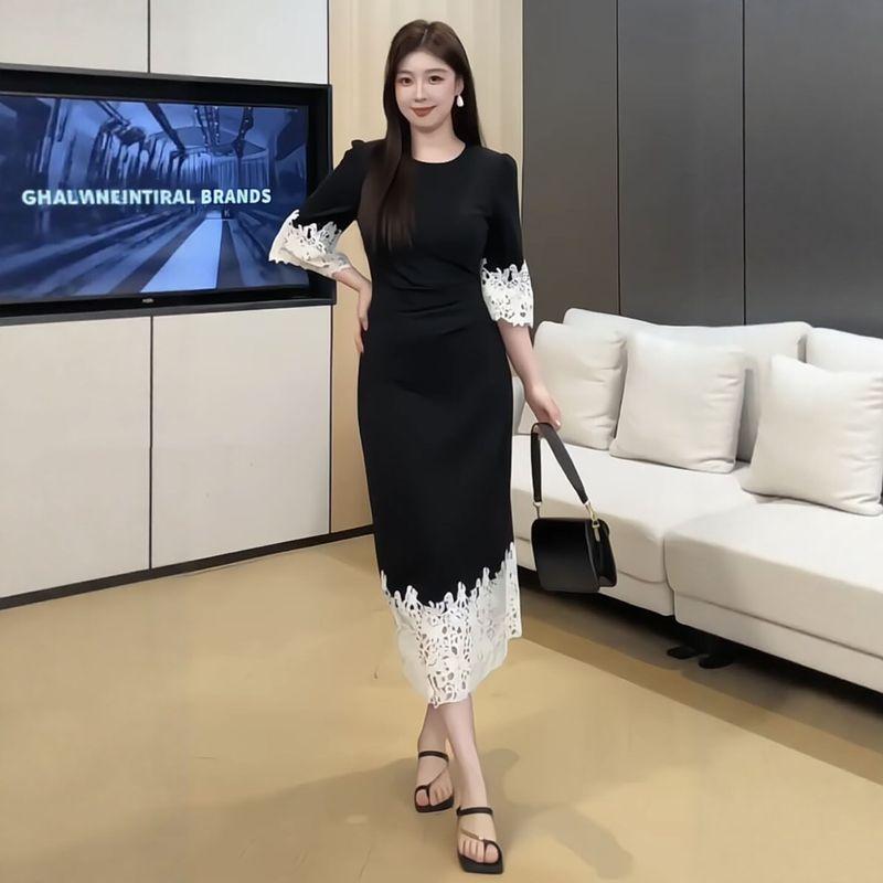 Plus-Size Women s Clothing for Fat Girls, New Chinese-Style Bell-Sleeve Lace Splicing Dress, 2026 Summer Slimming and Versatile Dress Black Long Skirt L
Plus-Size Women s Clothing for Fat Girls, New Chinese-Style Bell-Sleeve Lace Splicing Dress, 2026 Summer Slimming and Versatile Dress Black Long Skirt L