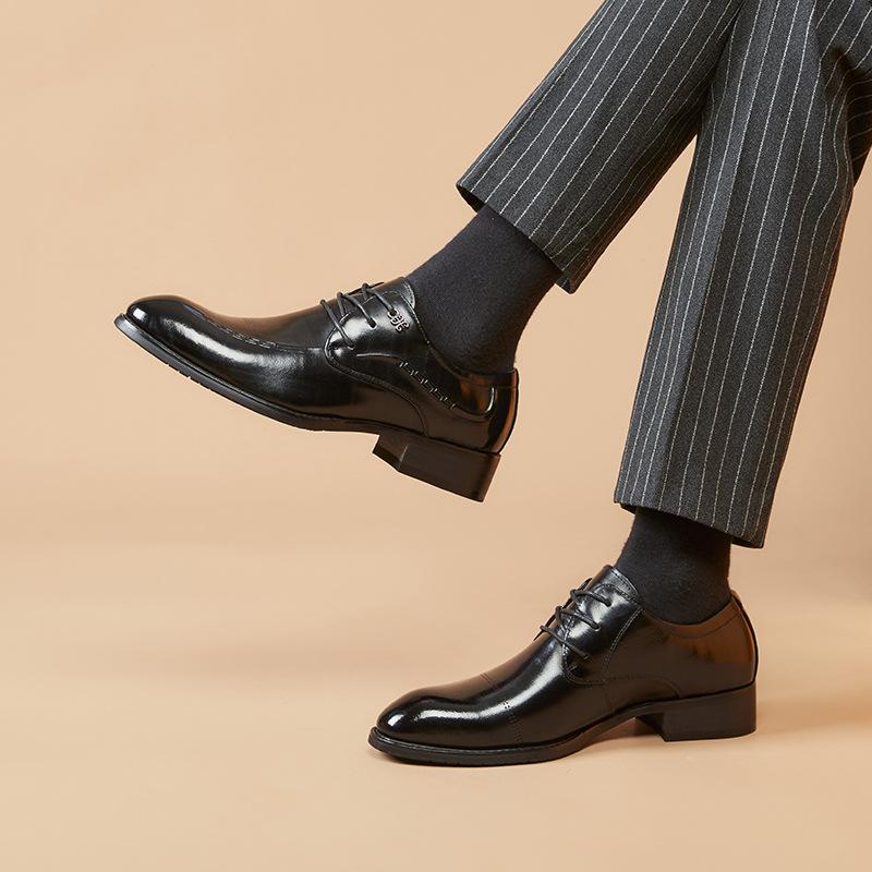 The first layer of cowhide new black Japanese and Korean pointed formal leather shoes men s leather casual derby shoes lace up tide 37
The first layer of cowhide new black Japanese and Korean pointed formal leather shoes men s leather casual derby shoes lace up tide 37