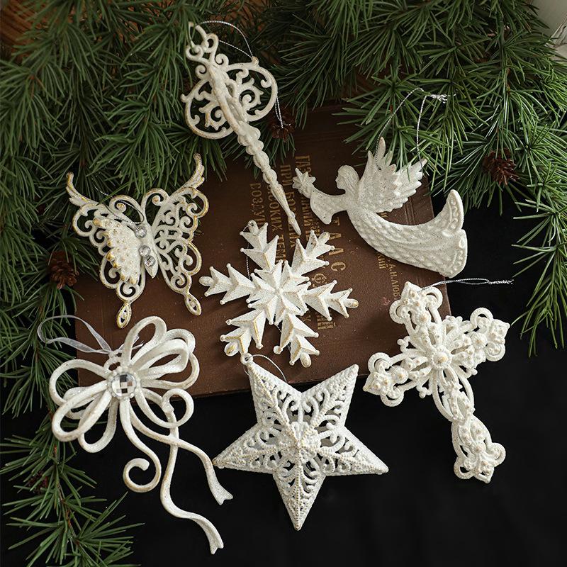 White Irregular Pendant with Gold Glitter Angel Wings Ornament - Single Pack Christmas Tree Decoration
White Irregular Pendant with Gold Glitter Angel Wings Ornament - Single Pack Christmas Tree Decoration