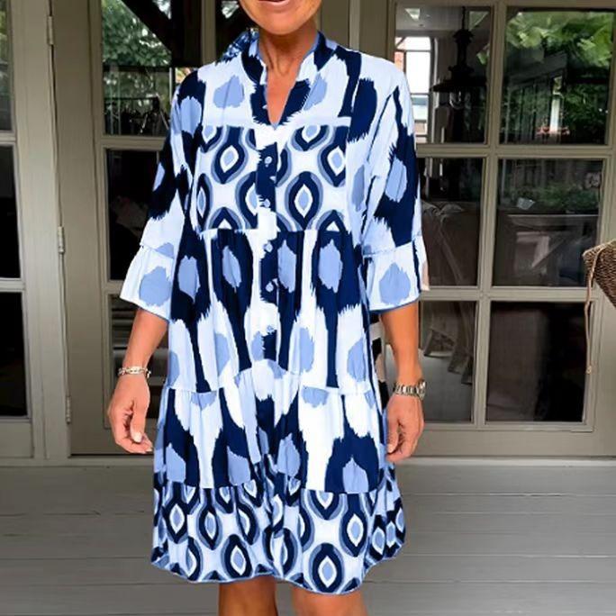 Women s Geometric Print V-Neck Ruffled Sleeve Tiered Midi Dress in White/Black/Brown 3XL королівський синій колір
Women s Geometric Print V-Neck Ruffled Sleeve Tiered Midi Dress in White/Black/Brown 3XL королівський синій колір