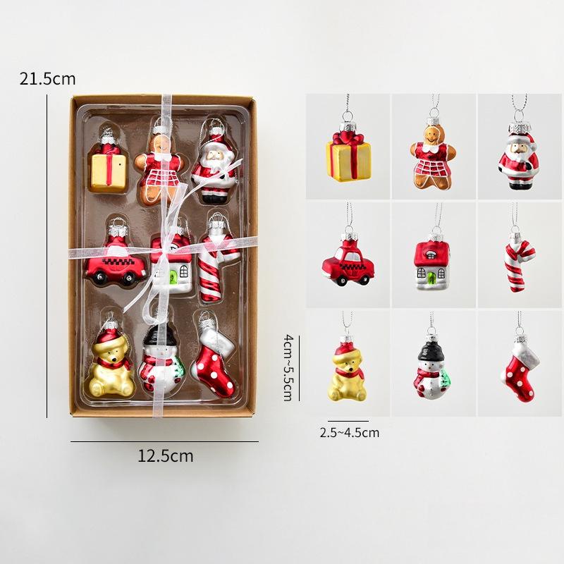 9pcs Glass Christmas Tree Hanging Decoration Creative Glass Snowman Snowflake Christmas Tree Santa Claus Candy Christmas Hat Set
9pcs Glass Christmas Tree Hanging Decoration Creative Glass Snowman Snowflake Christmas Tree Santa Claus Candy Christmas Hat Set