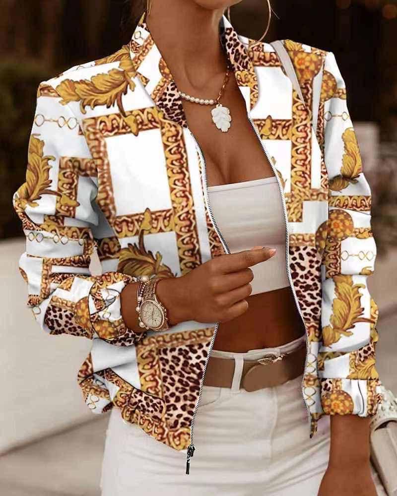 Spring Long Sleeved Printed Zipper Cardigan Jacket For Women L жёлтый
Spring Long Sleeved Printed Zipper Cardigan Jacket For Women L жёлтый