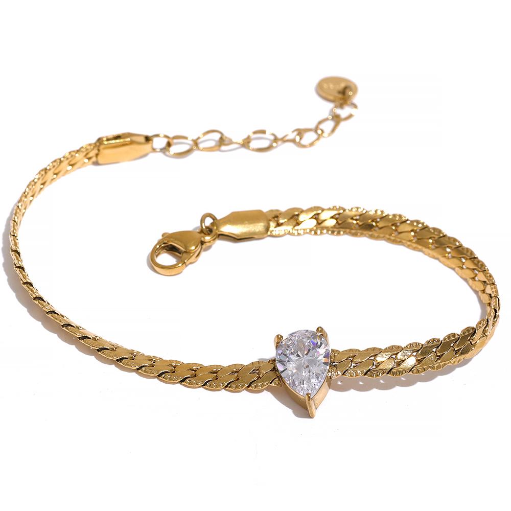 Yhpup Fashion 18K Gold Plated Bling Cubic Zirconia Stainless Steel Necklace Bracelet Jewelry Set Chain Texture Collar Waterproof
Yhpup Fashion 18K Gold Plated Bling Cubic Zirconia Stainless Steel Necklace Bracelet Jewelry Set Chain Texture Collar Waterproof
