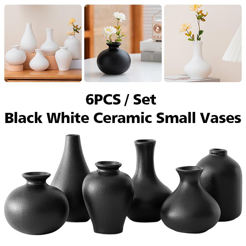 6PC/Set Flower Vases Tabletop Ornament Mini Vase Home Decor Black White Ceramic Small Vases Home Decoration Crafts білий
6PC/Set Flower Vases Tabletop Ornament Mini Vase Home Decor Black White Ceramic Small Vases Home Decoration Crafts білий