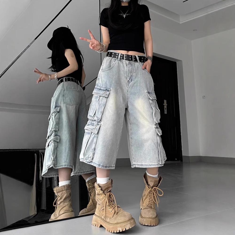 Women s American Retro Distressed Denim Capris with Multi-Pockets – Summer Slimming Street Style Small
Women s American Retro Distressed Denim Capris with Multi-Pockets – Summer Slimming Street Style Small