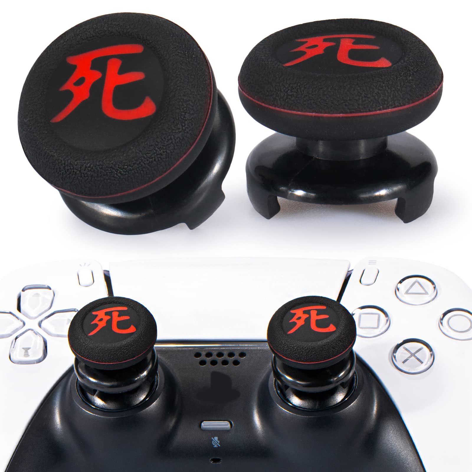 Playrealm FPS Thumbstick Extender Printed Rubber Silicone Grip Cover 2 Sets for PS5 Dualsenese PS4 Controller & & (Kanji Death)
Playrealm FPS Thumbstick Extender Printed Rubber Silicone Grip Cover 2 Sets for PS5 Dualsenese PS4 Controller & & (Kanji Death)