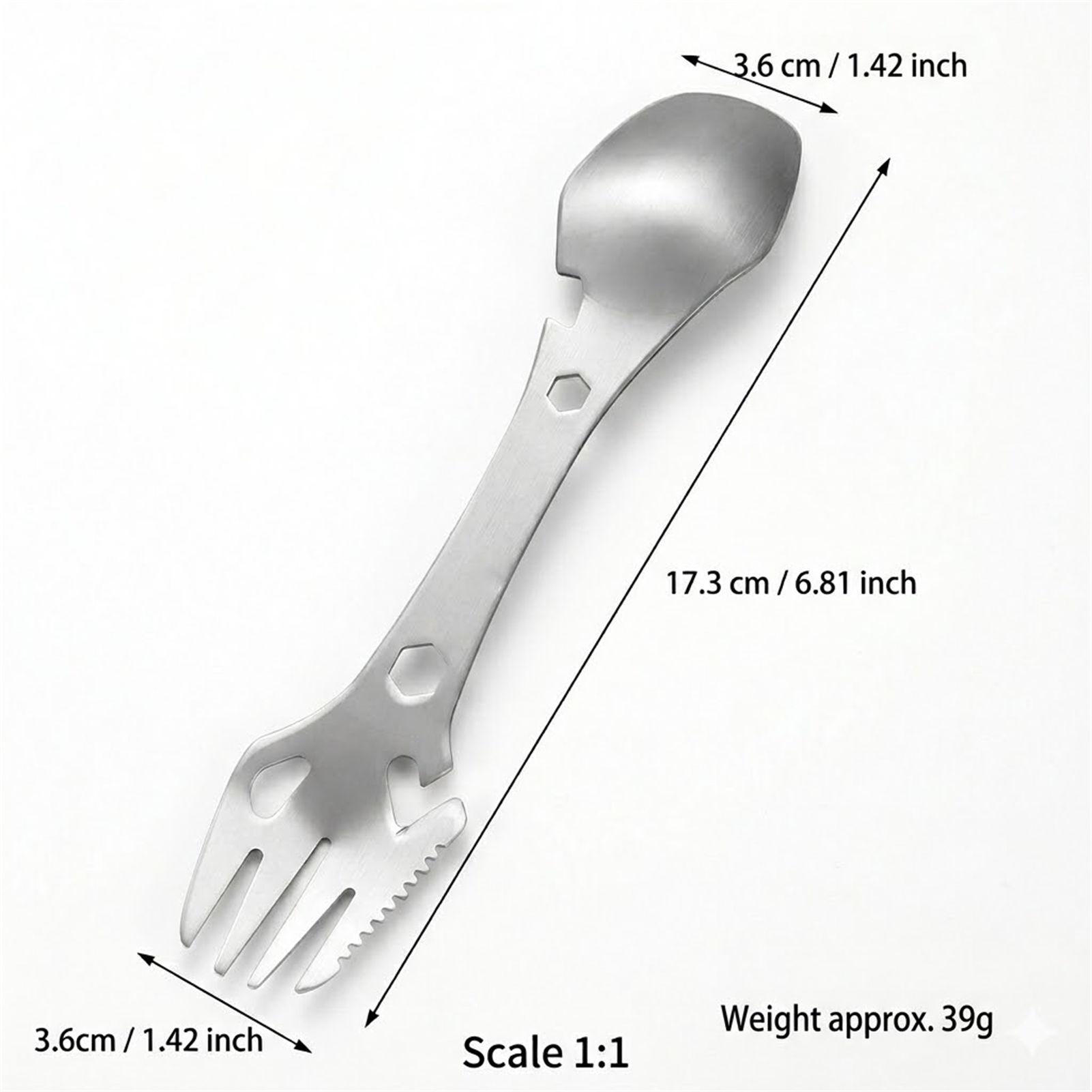 Portable Outdoor Utensil Stainless Steel 304 Fork Spoon Bottle Opener All in One For Camping Hiking Picnic Tableware серебряный
Portable Outdoor Utensil Stainless Steel 304 Fork Spoon Bottle Opener All in One For Camping Hiking Picnic Tableware серебряный