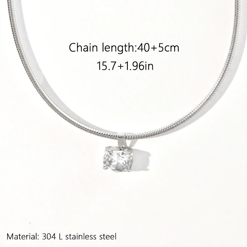 Fashion Style Spring Neck Chain Cubic Zirconia Pendant Necklace For Women Stainless Steel Choker Jewelry Accessories срібний
Fashion Style Spring Neck Chain Cubic Zirconia Pendant Necklace For Women Stainless Steel Choker Jewelry Accessories срібний
