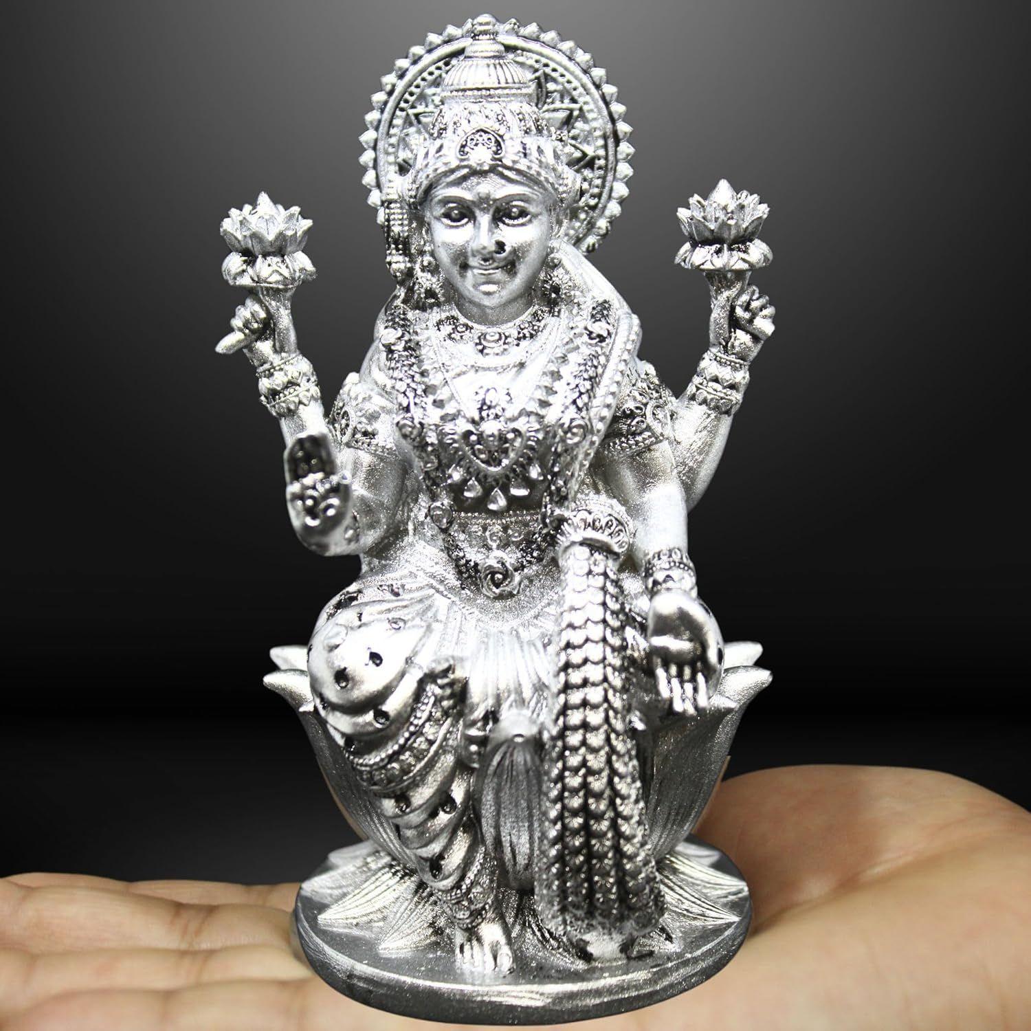 Goddess Lakshmi Laxmi Devi MATA Idol - 4.5 Inches Polystone Material Murti - Colour- Brass, Silver – Perfect Statue for Car Dashboard
Goddess Lakshmi Laxmi Devi MATA Idol - 4.5 Inches Polystone Material Murti - Colour- Brass, Silver – Perfect Statue for Car Dashboard