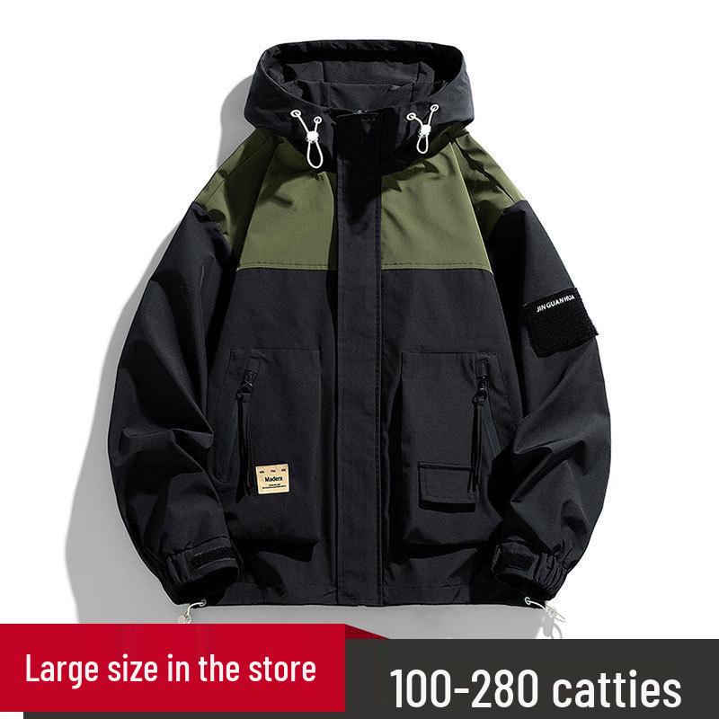 Men s Windproof Waterproof Hooded Storm Jacket - Extra Size, 300 Jin, Spring/Autumn, Sports Mountaineering Windbreaker. 9XL хакі
Men s Windproof Waterproof Hooded Storm Jacket - Extra Size, 300 Jin, Spring/Autumn, Sports Mountaineering Windbreaker. 9XL хакі