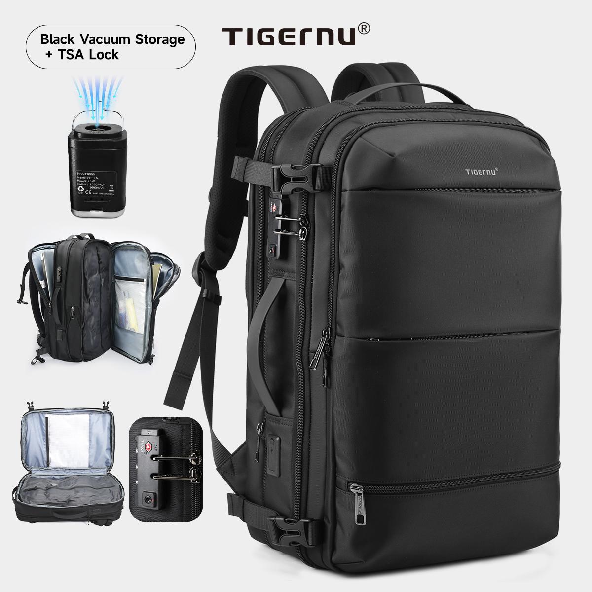 Tigernu Модний розширюваний рюкзак для ноутбука 27-37 л для туристичних подорожей для 17-дюймових пакетів зберігання багажу з портом USB Рюкзак mochila чорний
Tigernu Модний розширюваний рюкзак для ноутбука 27-37 л для туристичних подорожей для 17-дюймових пакетів зберігання багажу з портом USB Рюкзак mochila чорний