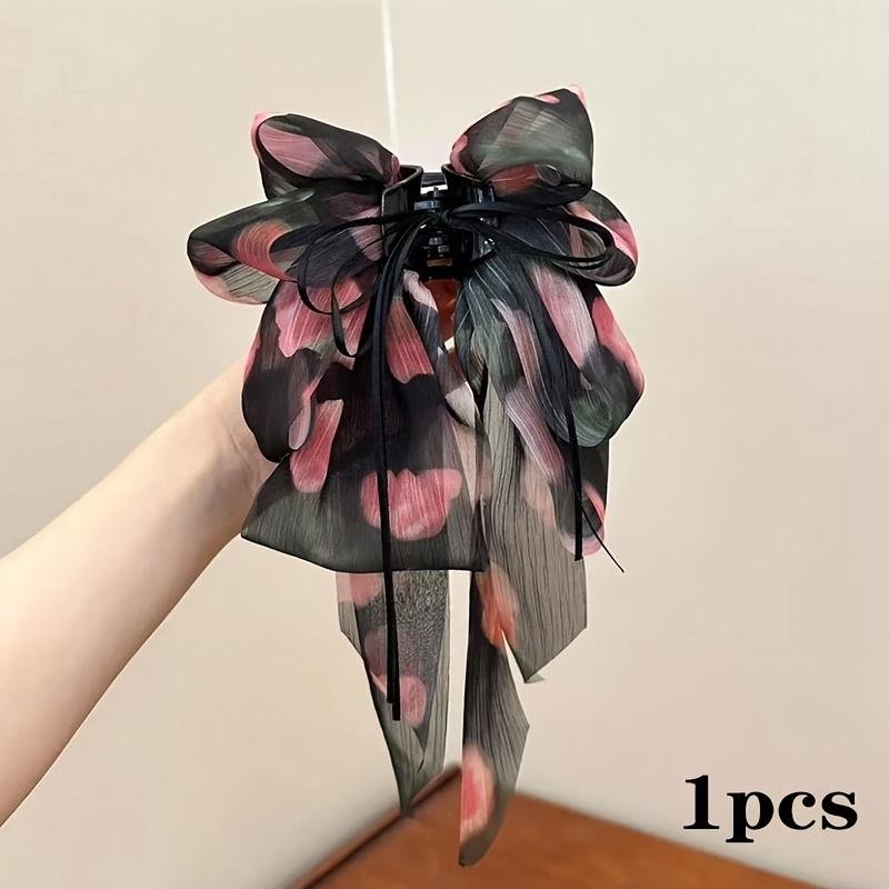 1pc Floral Bow Hair Clip for Women -Vintage Style Fabric with Tassels, Black & White Floral Pattern, for Casual Hair Accessories рожевий
1pc Floral Bow Hair Clip for Women -Vintage Style Fabric with Tassels, Black & White Floral Pattern, for Casual Hair Accessories рожевий